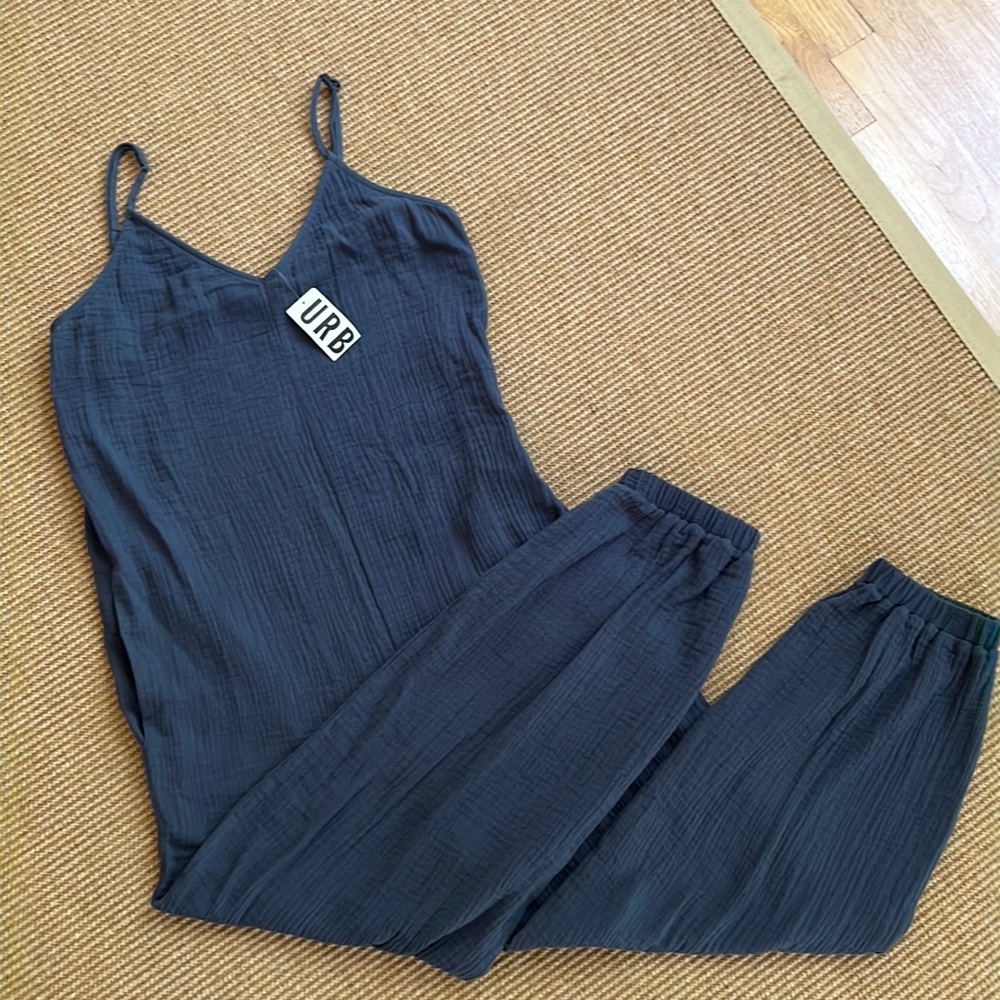 Urban Outfitters Black Gauze Jumpsuit